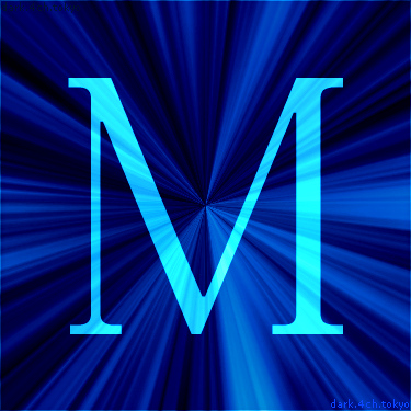 M のデザイン 黒 青
